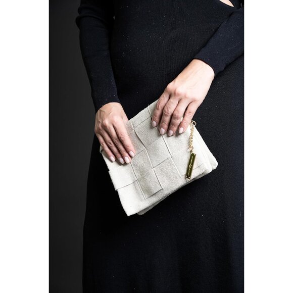 Suede Crossbody Bag Women Handmade Italian Leather Small Night Blue - Picture 5 of 7